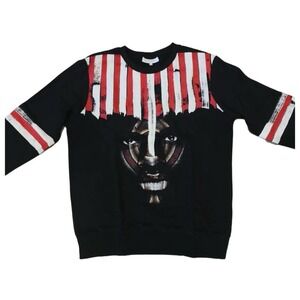 Les Benjamins Sweatshirt Mens‎ Med. Black Graphic Print Pullover